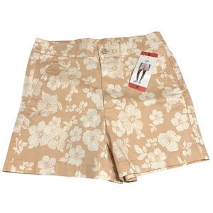 New Jachs Chinos Women Floral Tan Shorts size M